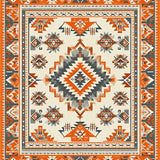 Exquisite Tribal Area with Rich Multicolor Southwestern Design(Beige)