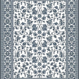 Non Slip Elegant Dark Gray Floral for Stylish Floors(Blue)