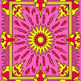 Boho Sunburst Trellis Design with Whimsical Arabesque Flourishes(Pink)