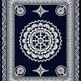 Elegant Interlocking Medallion Floral Lattice Contemporary Symmetrical (Black) - ODIKA