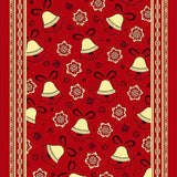 Festive Jingle Bell Cascade Half Moon Doormat with Ornate Holiday Motifs(Red)