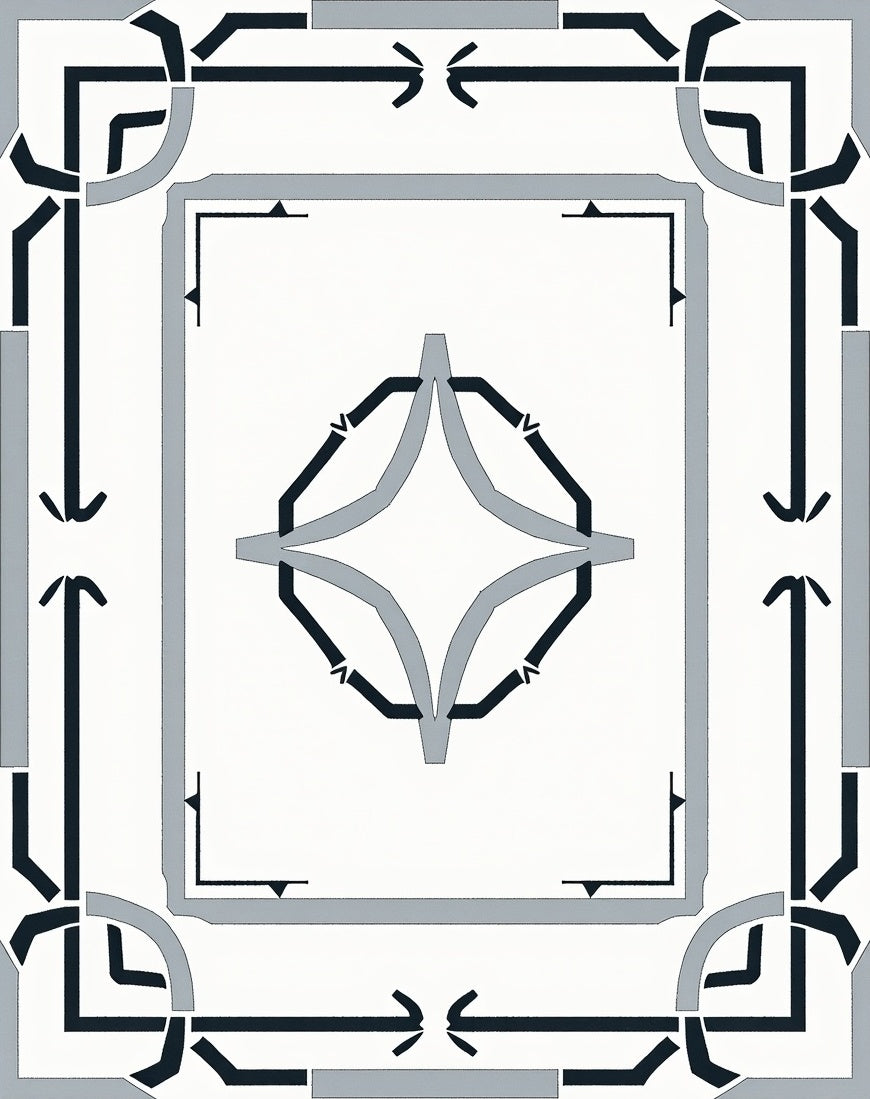 Modern Interlocking Lattice with Abstract Art Flourish (Black) - ODIKA