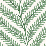 Botanical Lacework Featuring Interlocking Ferns and Petal Outlines (Green) - ODIKA