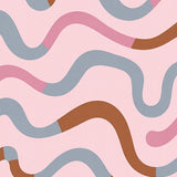 Abstract Wave Design Featuring Fluid Curves and Contrasts(Pink)