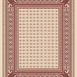 Tile Inspired Doormat with Ornate Border Design(Beige)