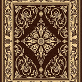 Classic Damask Tapestry with Interlocking Flourish and Vine Details(Brown)