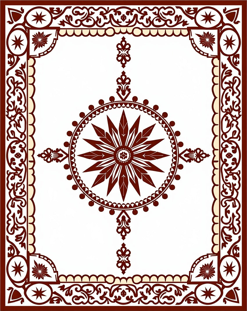 Tile Inspired with Flourishes (Brown) - ODIKA