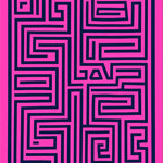 Charcoal Labyrinth Maze with Interlocking Pathways(Pink) - ODIKA