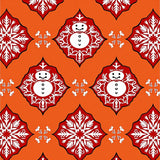 Cheerful Snowman and Intricate Snowflake Ensemble Seasonal Floor Covering(Orange)