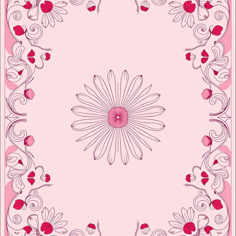 Luxurious Floral Medallion Swirl Symphony Radiant Charm Plush (Pink) - ODIKA