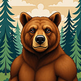 Wilderness Portrait Accent Decorative Floor(Brown)