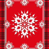 Festive Snowflake Holiday Accent With Plaid Border(Red)