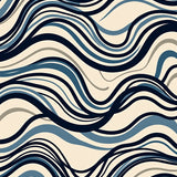 Abstract Wave Ripple with Contemporary Flowing Lines(Ivory)