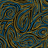 Abstract Golden Veins Intertwined With Swirls In Modern(Black)