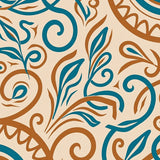 Abstract Paisley Swirl Design with Contemporary Art Nouveau(Ivory)