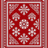 Festive Snowflake Medallion with Nordic Motifs(Red)
