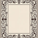 Arabesque Scroll Vine Botanical Flourish Ornamental Border(Black)