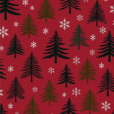 Enchanted Evergreen Forest Magical Celebration Tapestry(Red)