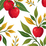 Autumn Harvest Apple Orchard Botanical Half Moon Door(Red)