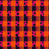 Checkered Pumpkin Patch Design with Autumn Harvest Motifs(Orange)