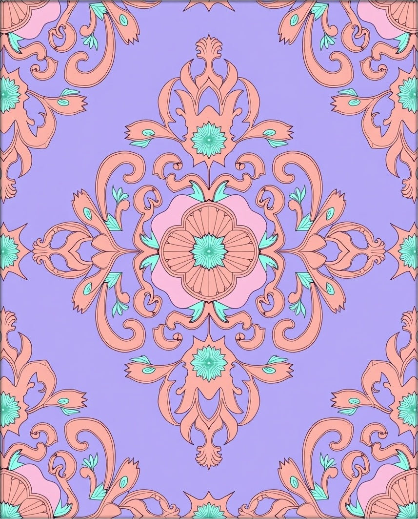 Distressed Damask Heritage Artistic (Purple) - ODIKA