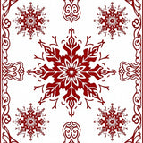 Festive Starburst Motif with Interlaced Snowflake Embellishments(Red)