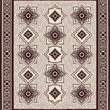 Interlocking Lattice Motif with Boho Medallion(Brown)