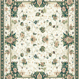 Beige and Green Floral for Hallway(Beige)