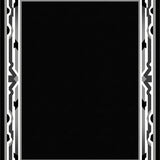 Art Inspired Fan Motif with Interlocking Chevron Borders(Black)