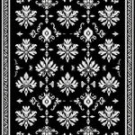 Floral Damask Transitional Symmetrical Artistic (Black) - ODIKA