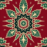 Artisan Medallion Mosaic with Interlocking Pinecone Motifs(Red)