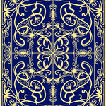 Art Nouveau Inspired Swirling Petal Mosaic with Stylized Blossoms (Blue) - ODIKA