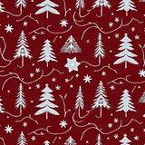 Winter Tree with Crystalline Motifs Seasonal Floor Covering(Red)