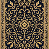 Arabesque Swirl with Interlocking Paisley(Black)
