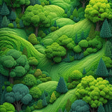 Aesthetic Shower with Botanical Design(Green)