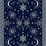 Mystic Astral With Cosmic Symbols Night Sky Tapestry(Blue)
