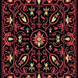 Mystic Gothic Floral with Baroque Insects and Twisting Vines (Black)