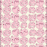 Enchanting Paw Print Cashmere Accent Featuring Cute Whiskers(Pink)