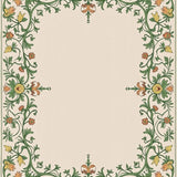 French Country Botanical Non Shedding Tapestry Design(Ivory)