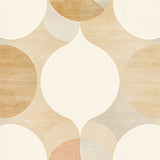 Contemporary Round With Interlaced Geometric Rings In Warm Beige Shades(Beige)