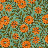 Boho Meadow Festival with Art Nouveau Swirling Foliage(Orange)