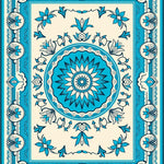 Elegant Medallion Floral Tapestry With Bohemian Art Inspiration (Ivory) - ODIKA