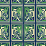 Art Inspired Fan with Radiating Interlocking Segments (Green) - ODIKA