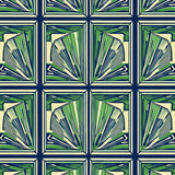 Art Inspired Fan with Radiating Interlocking Segments (Green) - ODIKA