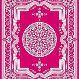 Medallion Decorative Accent with Ornate Floral Motifs (Pink)