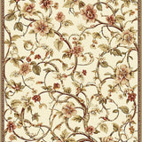 Refined Jacobean Vine Sophisticated Floral Floor Covering(Beige)