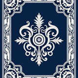 Rosette Damask Traditional Fancy Luxurious Arrangement(Blue)