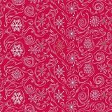 Holiday Frostflake Spiral Motif Area with Metallic Gold Touches(Red)