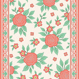 Heirloom Floral Tapestry with Nostalgic Spring Garden Imagery(Coral)