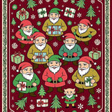 Jolly Bearded Dwarf Seasonal Floor Covering Adorned Presents(Red)